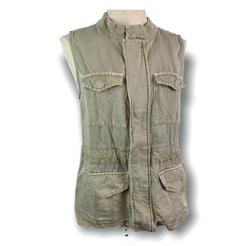 Small Sanctuary Sleeveless Zip Front Vest Womens Safari Style Vest